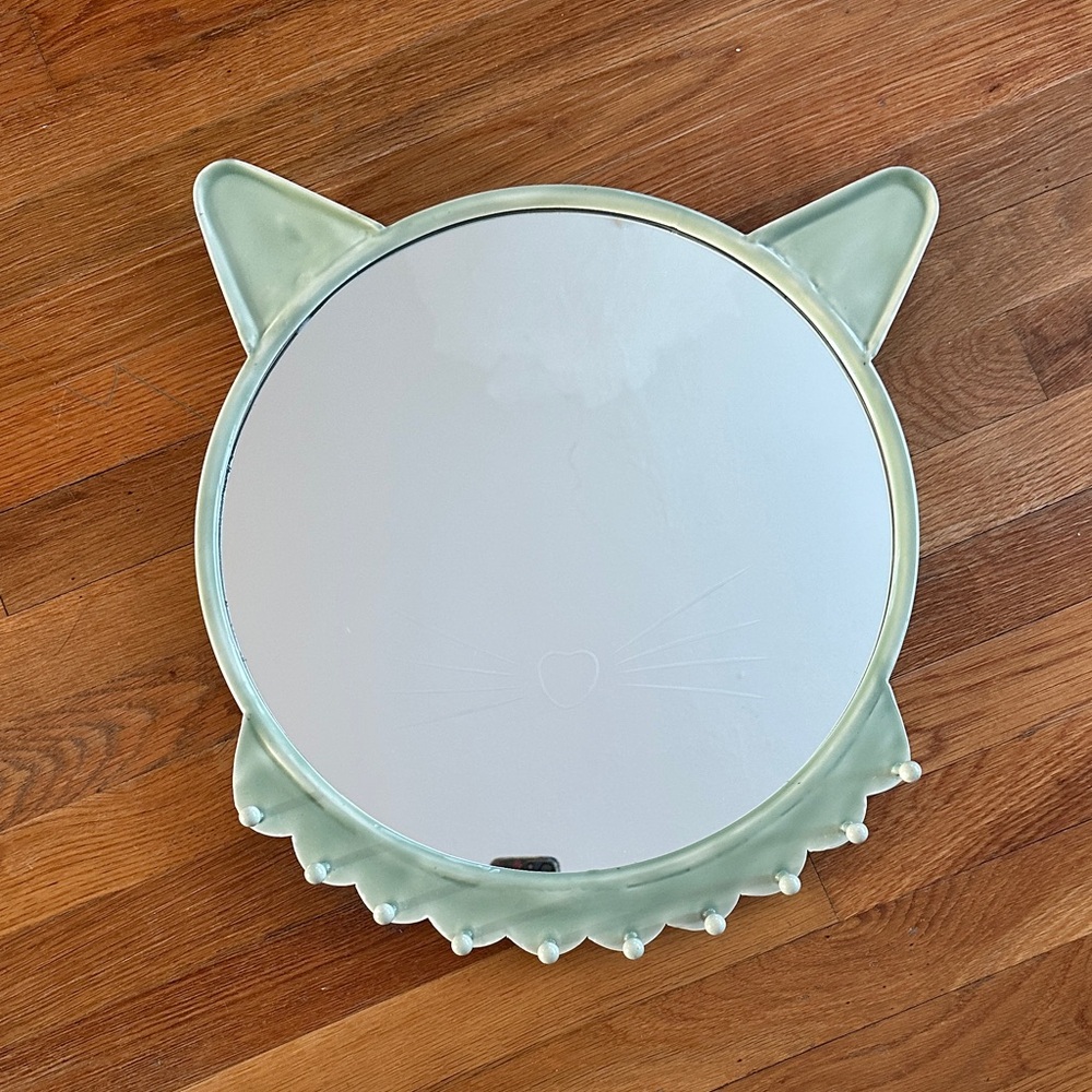 Retired Pottery Barn Kids Kitty Mirror with Hooks